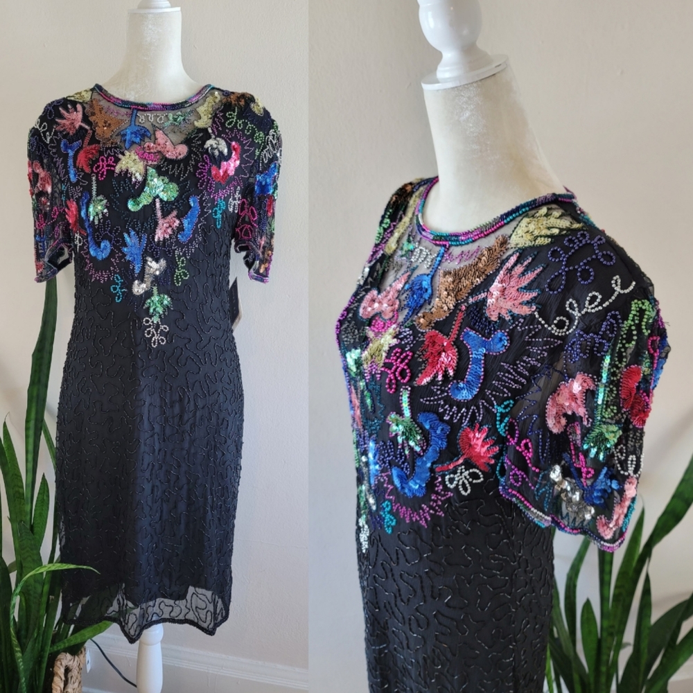 VTG 80s Swee Lo Sequin Dress